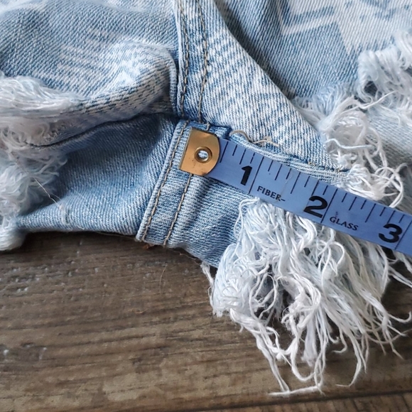 Billabong Laneway Aztec Print Cut Off Denim Shorts - Picture 9 of 10